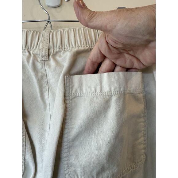 GAP Girlfriend Jogger Pants Tapered Elastic Zip Ankle Khaki 12 Streetwear - Picture 5 of 11
